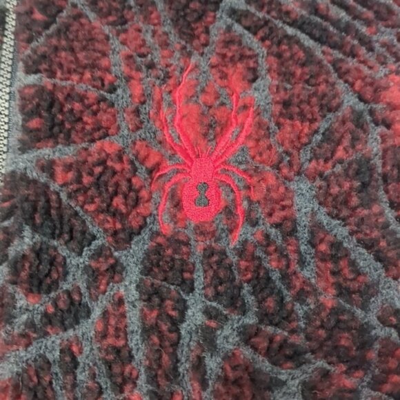 Vintage Spyder Men's Vest Fleece Red Black Web Full Zip Pockets Made USA Size XL - Picture 2 of 13